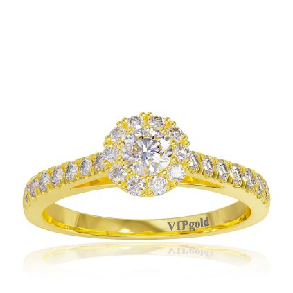 Elegantný prsteň Charlott s briliantmi v žltom zlate 14K