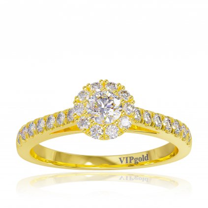 Zásnubný prsteň s briliantmi v žltom zlate R330-45081z