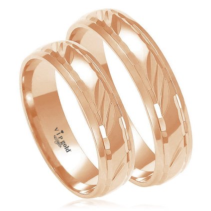 Svadobné obrúčky A8249 - červené zlato