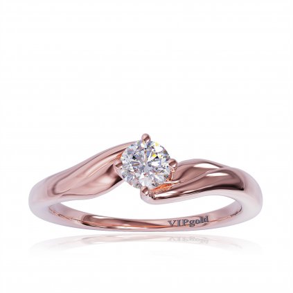 Zásnubný prsteň s briliantmi z červeného zlata R330-42224c