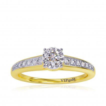 Zásnubný prsteň s briliantmi R330-63789z žlté zlato