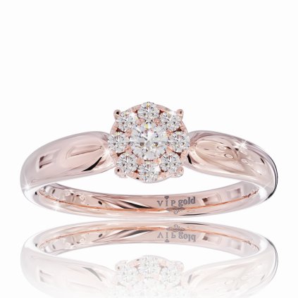 Prsteň Camille s briliantmi v červenom zlate 14K