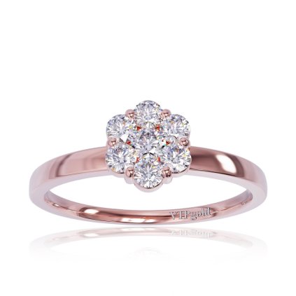 Diamantový prsteň Fiorella v červenom zlate