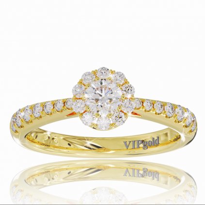 Zásnubný prsteň s briliantmi zo žltého zlata R328-45078z