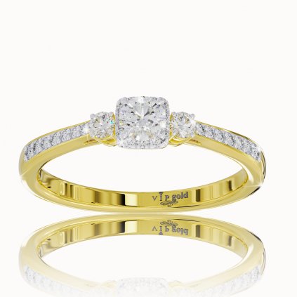 Zásnubný prsteň s briliantmi v žltom zlate R328-44501z