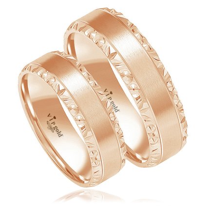 Svadobné obrúčky OE-8333 - červené zlato