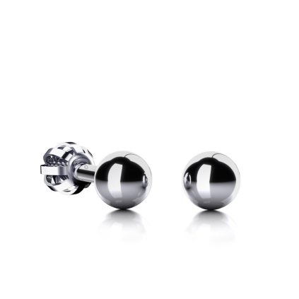 Minimalistické náušnice bodky z bieleho 14K zlata, 3,5 mm