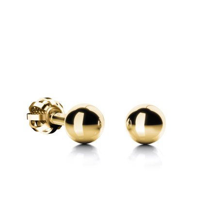 Minimalistické náušnice bodky zo žltého 14K zlata, 3,5 mm