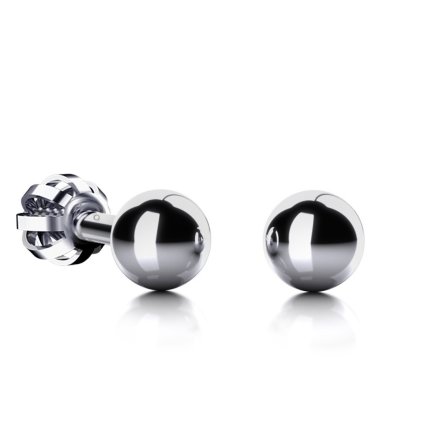 Minimalistické náušnice bodky z bieleho 14K zlata, 4,5 mm