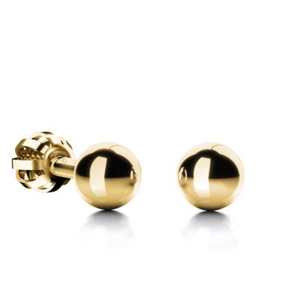 Minimalistické náušnice bodky zo žltého 14K zlata, 4,5 mm