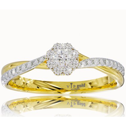 Zásnubný prsteň s briliantmi v žltom zlate R330-44213z