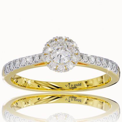 Zásnubný prsteň s briliantmi zo žltého zlata R328-45082