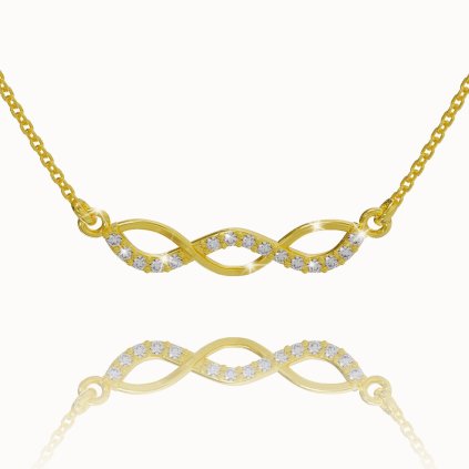 Gold necklace with intertwined pattern, 14K yellow gold