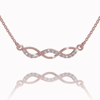Gold necklace with intertwined pattern, 14K rose gold