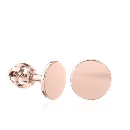 Minimalistické hladké náušnice bez kameňov z červeného zlata, 14K
