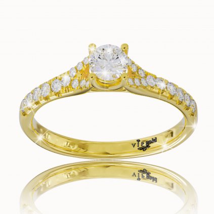 Zásnubný prsteň so zafírmi v žltom zlate SA3770z