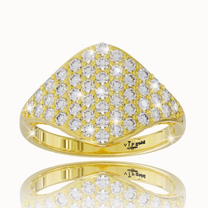Elegantný prsteň zo žltého zlata 14K
