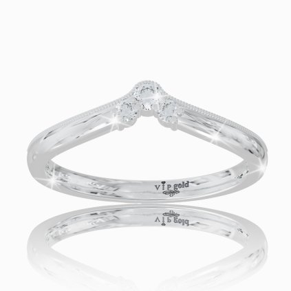 Zlatý prsteň Serena s bielymi zafírmi v bielom zlate 14K