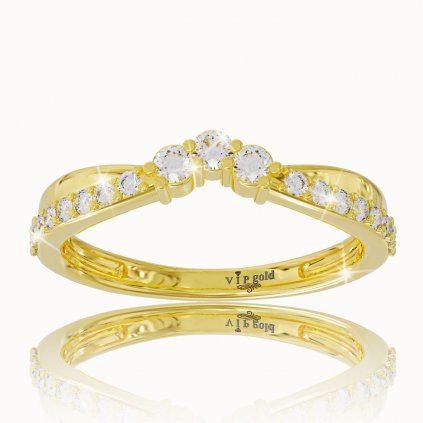 Prsteň s diamantmi/bielymi zafírmi v žltom zlate RA3428z