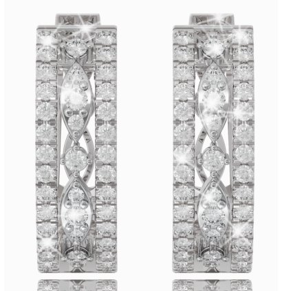 Dámske náušnice Eleanore s bielymi zafírmi, biele zlato 14K