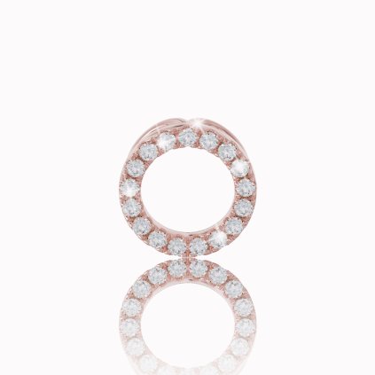 Prívesok v tvare krúžku s bielymi zafírmi z 14K červeného zlata