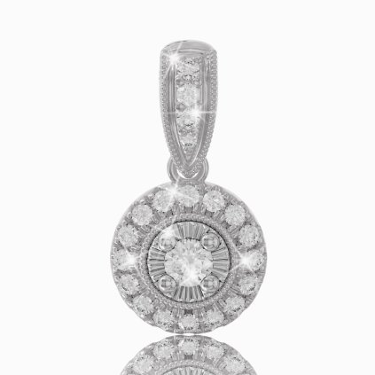 Prívesok Sunshine s bielymi zafírmi zo 14K bieleho zlata