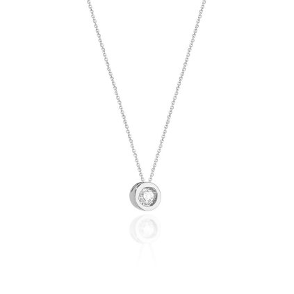 Delicate celebrity with diamond, 14K white gold