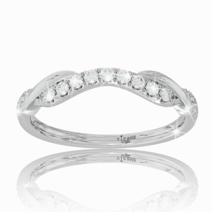 Diamantový prsteň v bielom zlate 14K