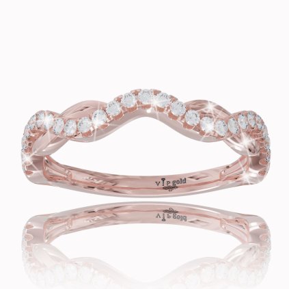 Diamantový prsteň v červenom 14k zlate