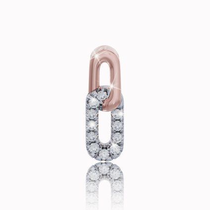 14K rose-white gold diamond pendant