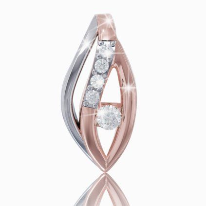 14K rose-white gold diamond pendant