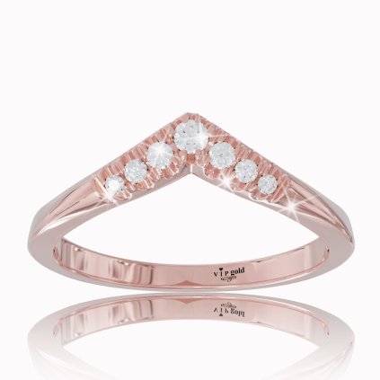 VIPgold zlatý prsteň biely zafir R35949 ružové zlato