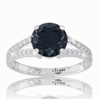 Diamantový prsteň s london blue topásom R35352b