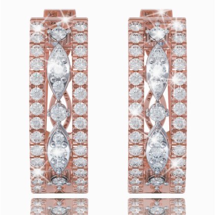 Diamantové náušnice Eleanore z červeného 14K zlata