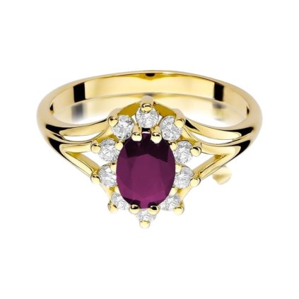 VIPgold diamantovy prsten s rubinom zlte zlato RG160Rz 1