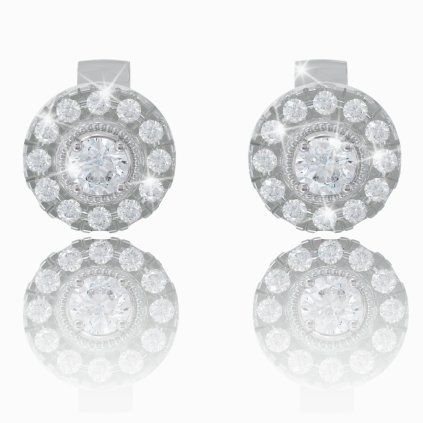 Delicate diamond earrings in 14K white gold