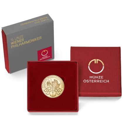 Zlatá minca Wiener Philharmoniker 1 2 Unze