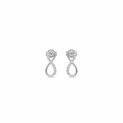 VIPgold nausnice infinity biele zlato diamanty