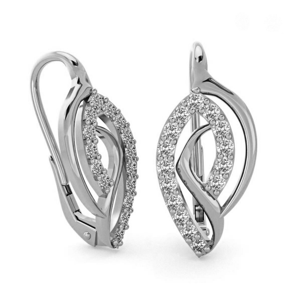 VIPgold Jedinečné dámske náušnice so zirkónmi v bielom zlate, 14K
