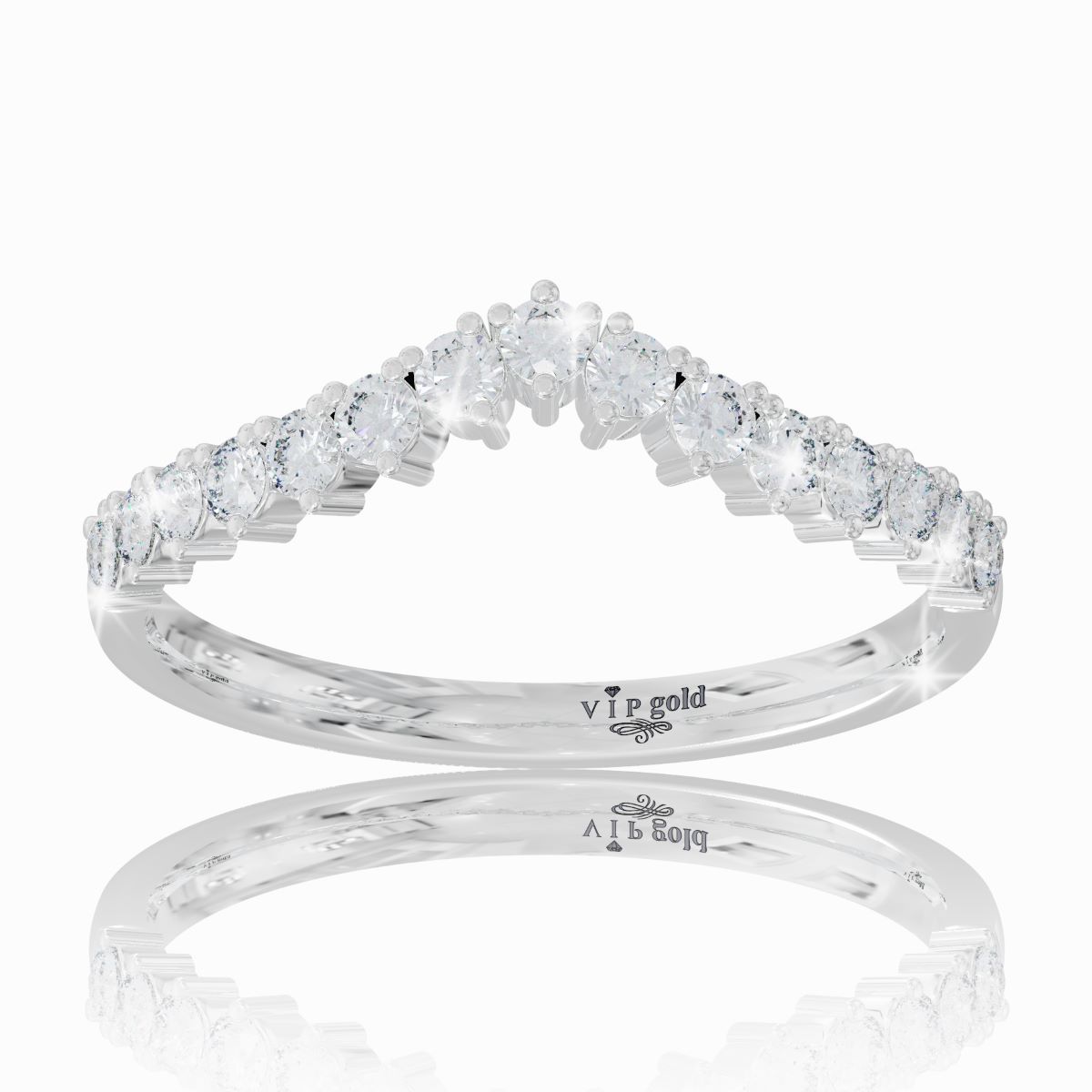 VIPgold Diamantový prsteň Vivian v bielom zlate 14K