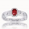 Prsteň s rubínom a briliantmi v bielom zlate 14k