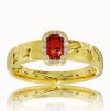 Prsteň s rubínom a briliantmi v žltom zlate 14K