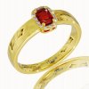 Prsteň s rubínom a briliantmi v žltom zlate 14K