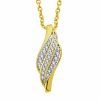 Diamond wing pendant in 14K yellow gold
