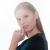 Elegant dangling earrings with diamonds, 14K white gold