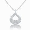 Delicate gold necklace with pendant with zircons made of 14K white gold