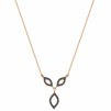 Elegant necklace decorated with black zircons, 14K rose gold