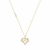 Gold heart necklace, 14K yellow gold