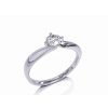 Zásnubný prsteň s centrálnym diamantom v bielom zlate 14K