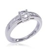 Zásnubný prsteň Caroline s briliantmi v bielom zlate 14K